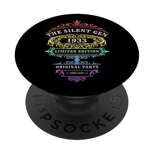 The Silent Gen 1933, limitierte Auflage, Regenbogen-Originalteile PopSockets mit austauschbarem PopGrip von THE SILENT GEN 1933, VINTAGE BIRTHDAY, RAINBOW