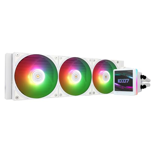 Thermalright Grand Vision 360 ARGB Weiß CPU AIO Kühler,PC 360 Spezifikation Wasserkühler System,IPS LCD-Bildschirm mit 480x480 Auflösung und 3,4 Zoll, für AM5,Intel LGA1700/1851,Hoch Performance Pumpe von THERMALRIGHT