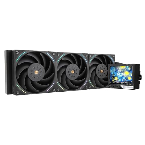 Thermalright Mjolnir Vision 360 ARGB Black CPU AIO Kühler, IPS LCD Bildschirm mit 320 * 240 Auflösung, für AM5&LGA 1700/1851, leistungsstarke 360 Specs Wasserkühlung mit 3.5in abnehmbarem Display von THERMALRIGHT