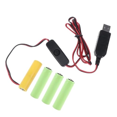 6V AA Battery Eliminator USB-Netzteil Ersetzen Sie 4X 1,5 V AA Batterie mit Schalter von THINCAN