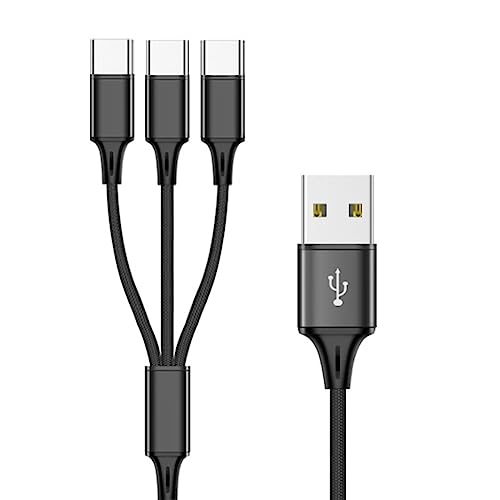 TIANQUXNGI Multi Ladekabel USB C Splitter Kabel 3/4/5 in 1 Schnellladekabel mit 3/4/5 Stecker Port für Handys Tablets von TIANQUXNGI