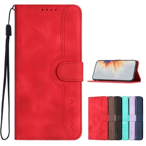 TIANYUE Handyhülle Sony Xperia 5 VI 2024, Vintage Dünne Premium Leder Wallet case, Lederhülle mit [Standfunktion] [Kartenfächern] Schutzhülle für Sony Xperia 5 VI 2024-Rot von TIANYUE