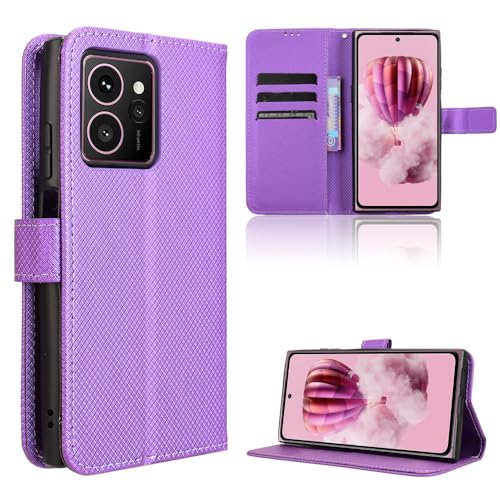 TIANYUE Handyhülle für HMD Skyline Hülle, Schutzhülle Handy Lederhülle PU Leder Hülle mit [Kartenfach] [Magnetverschluss] Cover Kompatibel für HMD Skyline, Violett von TIANYUE