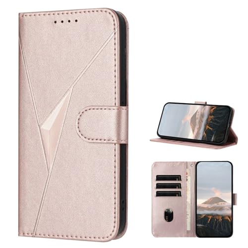 TIANYUE Hülle für Samsung Galaxy A52 4G/5G, PU Leder Flip case Handytasche mit Magnetisch Kartenfach Standfunktion Geldbörse Schutzhülle für Samsung Galaxy A52 4G/5G-Roségold von TIANYUE