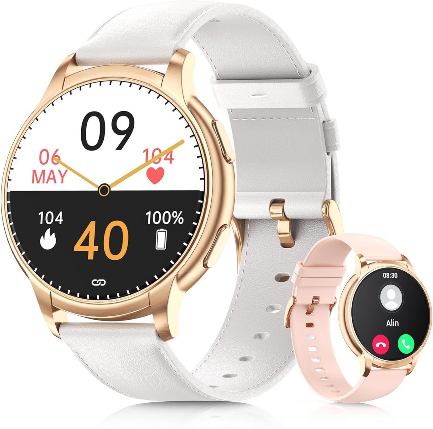 TIFOZEN Smartwatch (1,52 Zoll, Android, iOS), mit Telefonfunktion, Herzfrequenz Schlaf Monitor, IP67 Wasserdicht von TIFOZEN