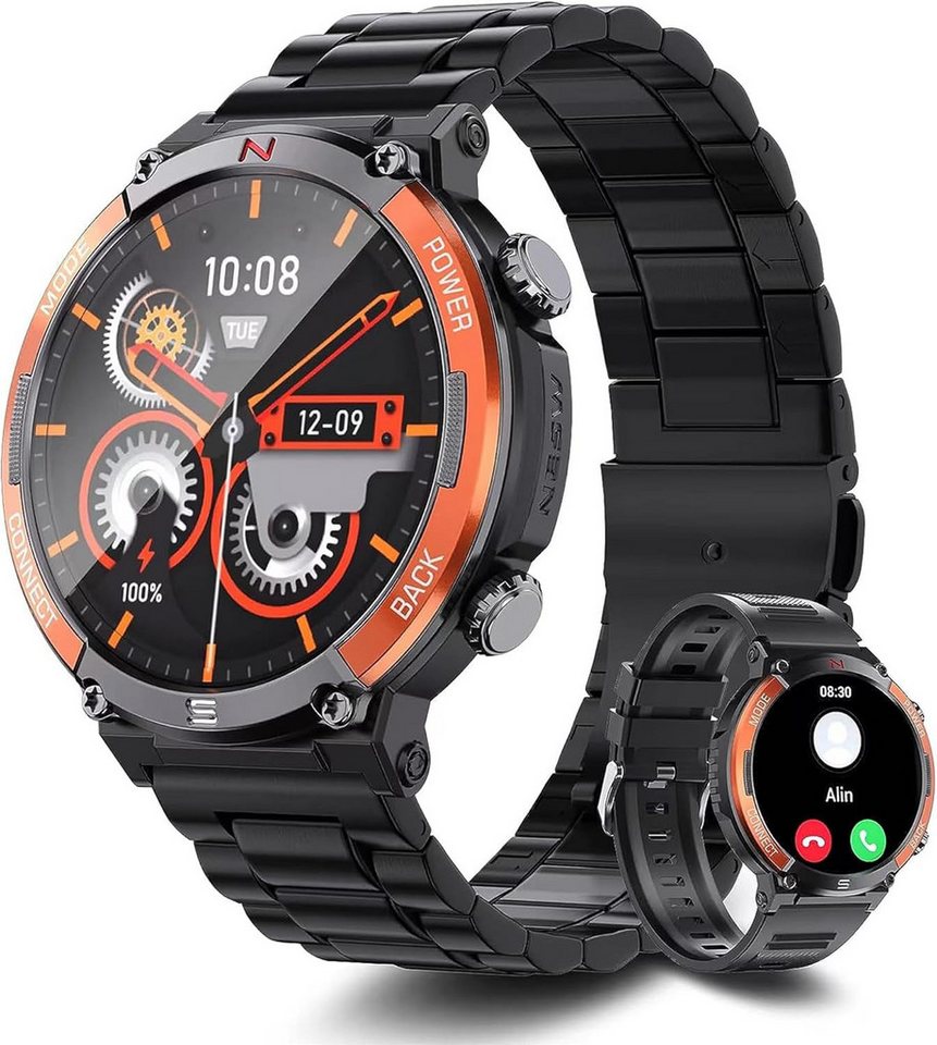 TIFOZEN Smartwatch (1,52 Zoll, Android iOS), Herren Sportuhr mit Bluetooth-Anruf IP68 Wasserdicht 110+ Sportmodi von TIFOZEN