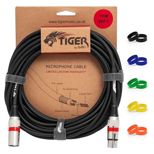 TIGER MIC4-10 Silver Serie Kabel mit XLR-Verbindung, 10 m von TIGER