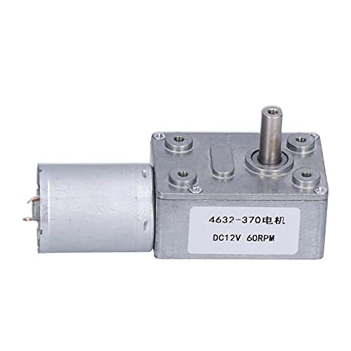 Gleichstrom-Schneckengetriebemotor, Mini-Turbinen-Schneckengetriebemotor 4632-370, 60 U/min, DC 12 V, Schneckengetriebemotor mit Hohem Drehmoment für Fensteröffner und von TIKATARER