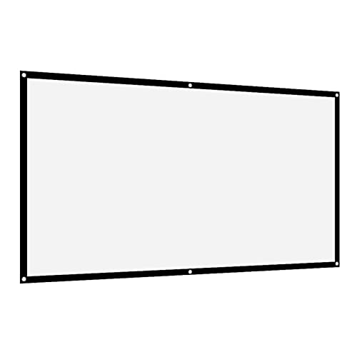 Projektor-Leinwand für den Innenbereich, 16:9-Projektionsfläche, Projektor-Leinwand mit Verdickter, Knitterfreier, Weicher Weißer Leinwand für Projektor-Projektor-Leinwand von TIKATARER