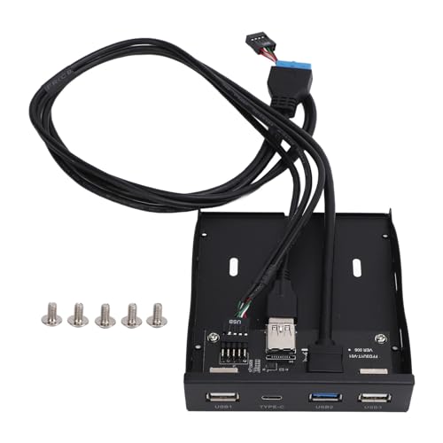 Sata zu USB, USB 3.2 GEN1 Typ C Floppy Panel Hub 4 Ports 5 Gbit/s 3,5 Zoll USB Sata Adapter Diskettenlaufwerk Panel 19PIN Erweiterbarkeit USB Front Panel für 7 8 10 von TIKATARER