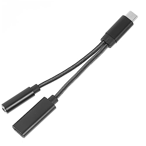 TINEASUR 1 X Kompakter Typ C Adapter Typ C Adapter Für Externe Kopfhörer USB Adapter Schwarze Aluminiumlegierung Praktischer Typ C Adapter Abs von TINEASUR