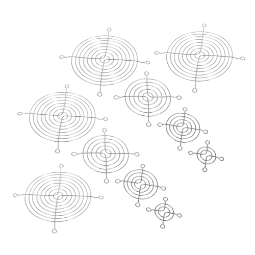 TINEASUR 10st Gehäuselüftergitter Lüfterschutz Staubschutz Computerlüftergitter Computerabdeckungen Computernetz Lüfterschild Lüfter-staubschutz Ventilatorgrill Galvanisiertes Eisen Silver von TINEASUR