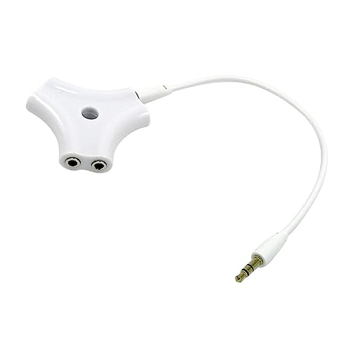 TINEASUR 15 Headphone Splitter kopfhörerkabel Headphone Cable Kopfhörer-Splitter-Adapter Kopfhörer-Verlängerungskabel 3,5-mm-Splitter 5-Wege 3,5-mm-Splitter mit 5 Anschlüssen Weiß von TINEASUR