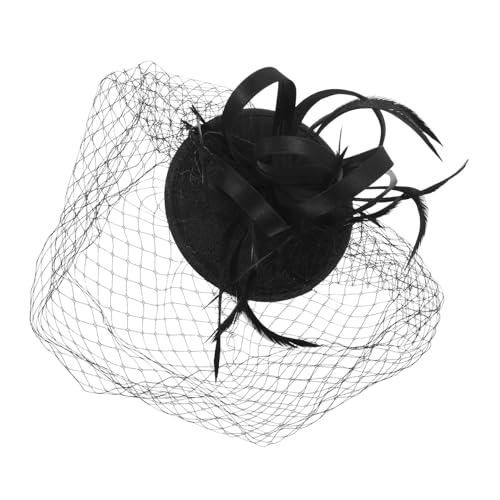 TINEASUR Mesh-Kopfschmuck Fascinator-Hut für die Braut Fascinator Mesh-Schleier-Stirnband elegant haar spangen Klammer Hochzeit Fascinator Haarspange Fascinator-Clip für Teeparty Feder von TINEASUR