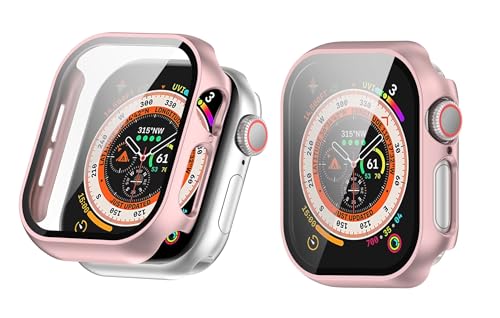 TINGYR 2 Stück Hülle Kompatibel mit Apple Watch Series 10 42mm, PC + Gehärtetes Glas zum Schutz des Bildschirms, Anti-Drop, Schutzhülle Kompatibel mit Apple Watch Series 10 42mm. von TINGYR