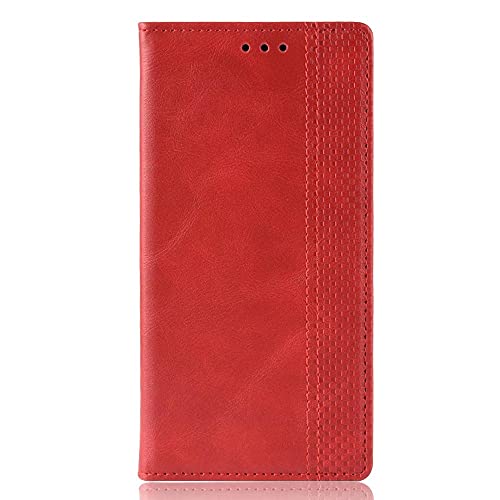 TINGYR Hülle Kompatibel mit Tecno Spark Go 1 Schutzhülle, Handyhüllen Flip Hülle Wallet Stylish mit Standfunktion und Magnetisch PU Tasche Schutzhülle. Rot von TINGYR