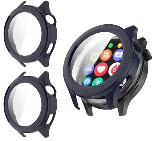 TINGYR Hülle Kompatibel mit Xiaomi Watch S4,[2 Stück] PC + Gehärtetes Glas zum Schutz des Bildschirms, Anti-Drop, Schutzhülle Kompatibel mit Xiaomi Watch S4. von TINGYR