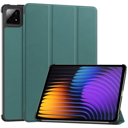 TINGYR Hülle für Xiaomi Pad 7/ Xiaomi Pad 7 Pro Tablethülle, WLeder, Klappständer, All-Inclusive-Schutz, Schutzhülle für Xiaomi Pad 7/ Xiaomi Pad 7 Pro.(Dunkelgrün) von TINGYR