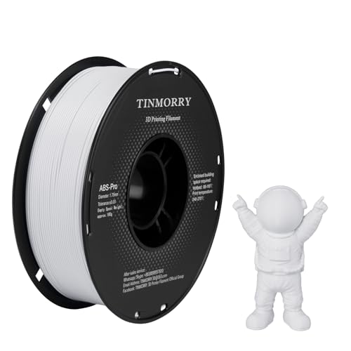 TINMORRY ABS Filament 1.75mm, ABS (Pro) 3D Drucker Filament 1KG, gute Hitzebeständigkeit, stark & haltbar, Maßgenauigkeit ±0.03mm, perfekte Kompatibilität mit Bambu Lab X1C FDM 3D Drucker,kühles Weiß von TINMORRY