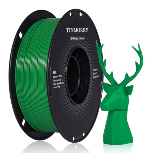 TINMORRY Filament 1.75 mm PLA für FDM 3D Drucker, 1 kg, 1 Spule Grün von TINMORRY