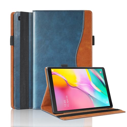 Samsung Galaxy Tab A 10.1 2019 Hülle (SM-T510/T515)Bussiness Premium Slim PU Leder Ständer Folio Cover für Samsung Galaxy Tab A 10.1 Zoll Tablet SM-T510/T515 2019 Auslöser M odle Shell Cover blau von TIPOYOROO