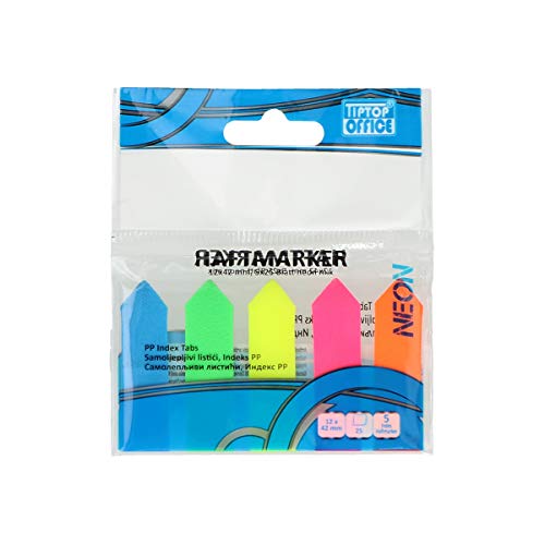 TTO Haftmarker PP 12x45mm, 5x25mm Blat, Neon Mix von TIPTOP OFFICE