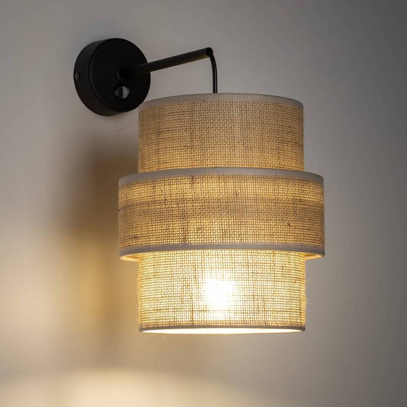 Wandleuchte Calisto, Jute, naturbraun, Schalter von TK Lighting