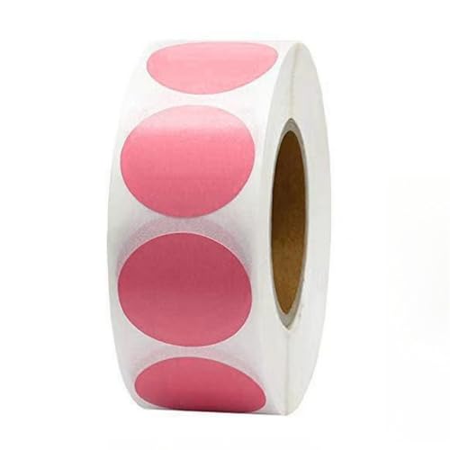 10 Roll (5000 Stück) Runde Kleine Sticker Selbstklebende Paket Kreis Label Dots Gastgeschenke Handgemachte Label Geschenksticker Aufkleber auf Rolle Weihnachten Sticker für Umschläge, Boxen (Rosa) von TKSJROL