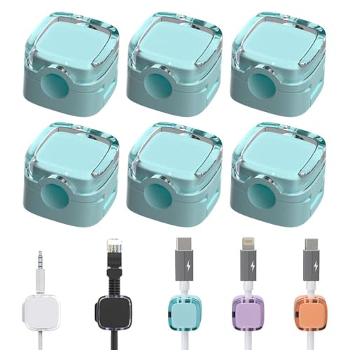 6 Stück magnetische Kabel-Organizer-Clips – stark klebende Kabelhalter for Telefon-Ladekabel, Zuhause, Büro, Auto, Schreibtisch und Nachttisch, verschiedene Farben(Green) von TLTLT