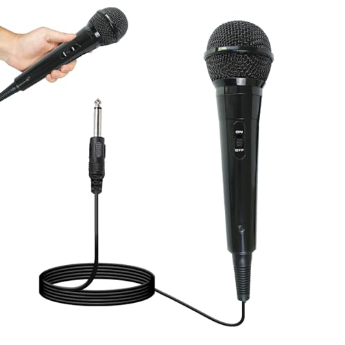 Dynamisches kabelgebundenes Mikrofon, dynamisches Mikrofon, Mikrofon, Karaoke-Mikrofon, kommt mit einem 3 Meter Kabel und einer 6,3 mm Klinke, für Outdoor-Shows, Karaoke zu Hause, Aufnahme von Liedern von TMRBBesty