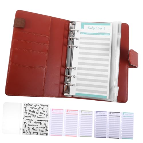 TOGEVAL 1 Satz Haushaltsbuch financial planner finanzbuch butget planer Notizbuch briefumschläge Budgetordner mit Reißverschlussumschlägen Sparbuch-Organizer für Bargeld PVC，， Brown von TOGEVAL