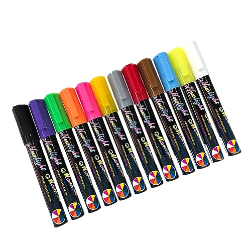 TOGEVAL 12st Löschbarer Textmarker Stift Für Tafel Tafel-textmarker Löschbarer Fluoreszenzstift Tafelmarker Schreibwaren Fürs Büro Tafel-fluoreszenz-stift Marker Für Tafel Flüssig von TOGEVAL