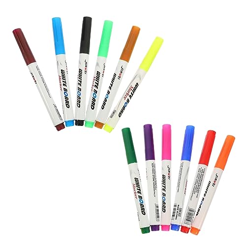 TOGEVAL 12st Whiteboard-stift Tragbare Whiteboard-marker Wasserstift Schwimmende Malstifte Whiteboardstift Malen Stifte Kreidemarker Für Tafel Schulbedarf Wassermarker Plastik von TOGEVAL