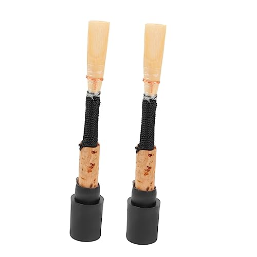 TOGEVAL 2St Doppelrohr Oboe Zubehör Natürliches Rohrblatt Kupferrohrblatt Doppelfagott Zubehör Oboe Ton Erfrischer Handyhalter werkzeug Oboe liefert Instrumentenzubehör natürliches Schilf von TOGEVAL