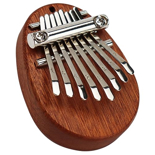 TOGEVAL 8 musikinstrumente umhängeleine geburtstagsmitgebsl Handlich Mini-Kalimba Musical Kinderklavier Mini-Harfe Schoß Anfänger Musikinstrument Daumenklavier aus Holz Metall von TOGEVAL