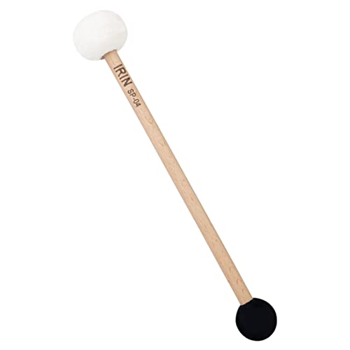 TOGEVAL Doppelköpfiger Klangschalenschlägel praktischer Trommelstock Filzkopfschlägel Trommelstock für große Trommel Basshammer Percussion-Stick Bassdrum-Schläger Trommelteile Buche von TOGEVAL