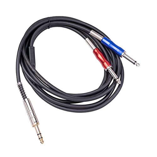 TOGEVAL Gitarrenkabel 3m 635mm Stereo Auf 2x 635mm Mono Adapterkabel Für E Gitarre Bass Verstärker Audiokabel Für Instrumente Mischpult Lautsprecher von TOGEVAL