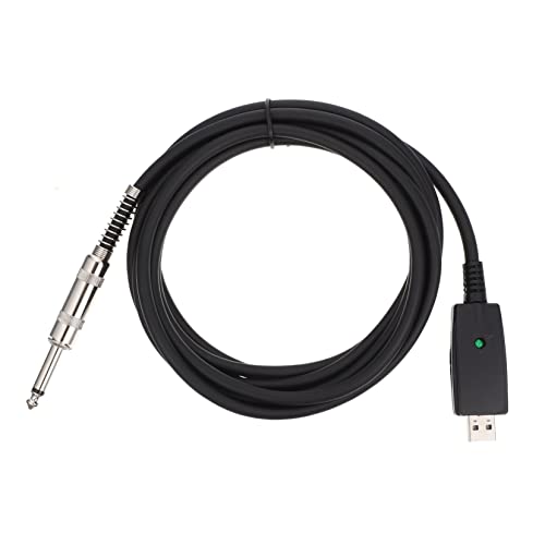 TOGEVAL Gitarrenkabel USB Audiokabel für E-Gitarre kabel für elektrische gitarre Instrument akustisch Bass Gitarren-Verbindungskabel Gitarrenadapter Gitarren-Anschlusskabel PVC Black von TOGEVAL