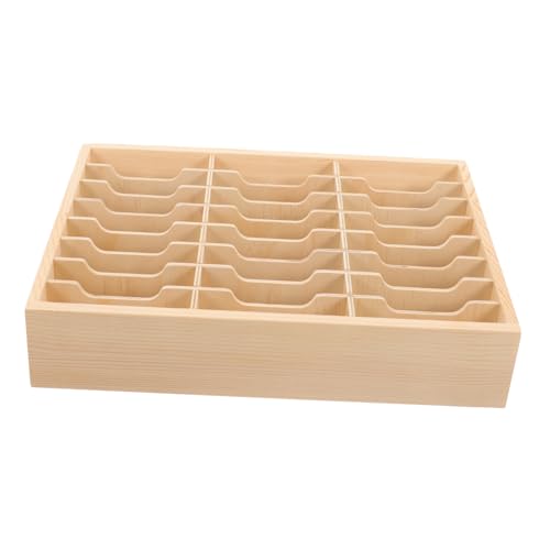 TOGEVAL Kasten Multi-grid-handy-management-rack- Handyhüllen-organizer Handyaufbewahrung Für Das Klassenzimmer Handy Aufbewahrungsbehälter Desktop-handyhalter Khaki Hölzern von TOGEVAL