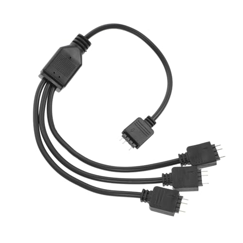 TOGEVAL LED Y Splitter Kabel 3 Polig 3 Wege ARGB Verlängerungsstecker 5 V Für Computerzubehör Mainboard Lichtleisten 30 Cm Schwarz 2er Pack von TOGEVAL