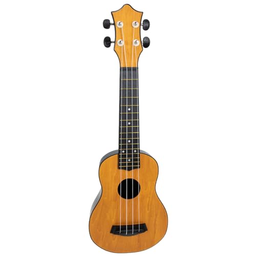 TOGEVAL Ukulele 21 Zoll Kinder Anfänger Set Holz Kindergitarre Mit Tasche Stimmgerät Saiten Gurt Noten Aufkleber von TOGEVAL