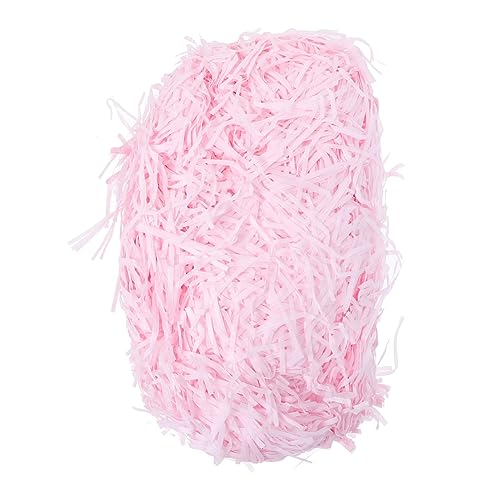 TOKIDNY 1 Packung Geschredderter Bast Papier Crinkle Cut Paper Shred Filler mehrfarbig Füllung Kisten groß Brief geschenkverpackung verpackung Füllfaden gefaltetes Filament Rosa von TOKIDNY