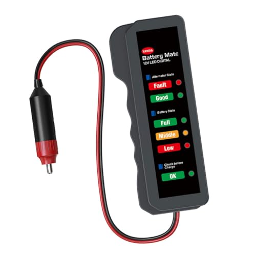 TOKIDNY Batterietester Für Auto Auto-lichtmaschine Digitaler Batterietester Auto Batterie Monitor Batteriewächter Batteriemesser Elektrische Generatoren Ladetester Für Autobatterien Rot von TOKIDNY