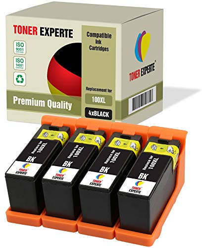 TONER EXPERTE 4 XL 100XL 14N1068E Druckerpatronen kompatibel für Lexmark S300 S305 S402 S405 S505 S602 S605 S608 S815 S816 Pro 202 205 208 209 705 805 901 905 (4 Schwarz) von TONER EXPERTE