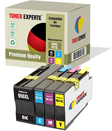 TONER EXPERTE 4 XL Druckerpatronen kompatibel für 950XL 951XL 950 XL 951 XL OfficeJet Pro 8600 8610 8620 8100 251dw 276dw 8615 8616 8625 8630 8640 8660 (Schwarz, Cyan, Magenta, Gelb) von TONER EXPERTE