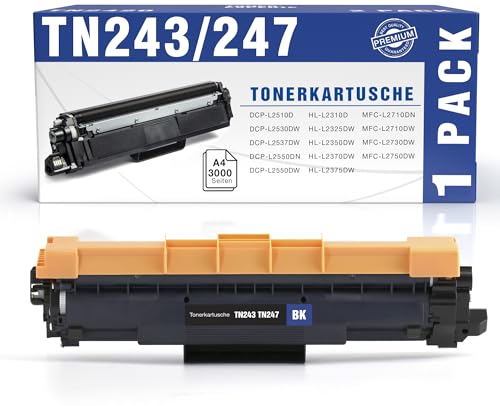 Toner Experte Kompatibel Brother TN-247 TN243 Toner für Brother HL-L3210CW Brother HL-L3270CDW Brother MFC-L3730CDN, 1 Schwarz x Kompatibel Brother TN-243 von TONER EXPERTE