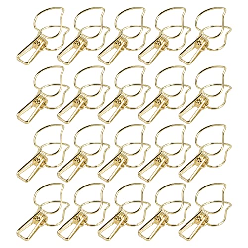 TOOLSGO 20 Stück kleine Binderclips Multifunktionale leistungsstarke Hohlfederclips Schullehrer Bürobedarf kleine Clips zum Binden von Blattmustern Gold von TOOLSGO