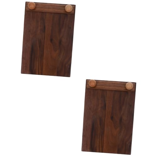 TOPBATHY 2St Speisekarte holzbrett holzplatten stullenbretter holz holztafel catering zubehör praktisches Menü-Klemmbrett Menü-Clips-Board Menü-Klemmbrett aus Holz Büro-Schreibtafel hölzern von TOPBATHY