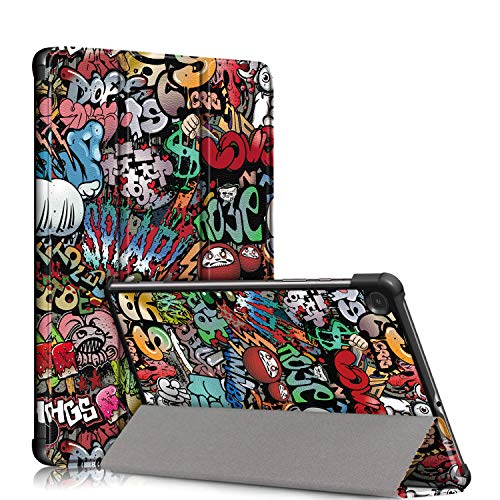 TOPCASE Hülle Kompatibel mit Samsung Galaxy Tab S6 Lite 10.4 2024/2022/2020 SM-P620/SM-P625/SM-P610/SM-P615 /SM-P613/SM-P619 Schlank Slim Hülle Schutzhülle mit Standfunktion, Graffiti von TOPCASE