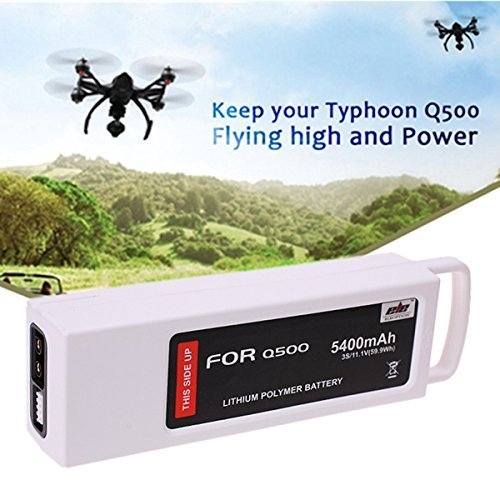 Q500 Drohnen-Akku, 5400mAh 11.1V Li-Polymer Akku mit Ladeschutz, kompatibel mit Yuneec Typhoon Q500 Q500+ Typhoon 4K Typhoon G RC Quadcopter Drohne und Q500 Gopro Multicopter Drohne (1 Pack) von TOPCHANCES